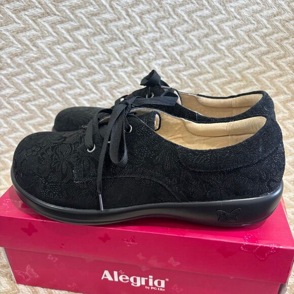 Alegria Black Floral Sneakers - Picture 4 of 9